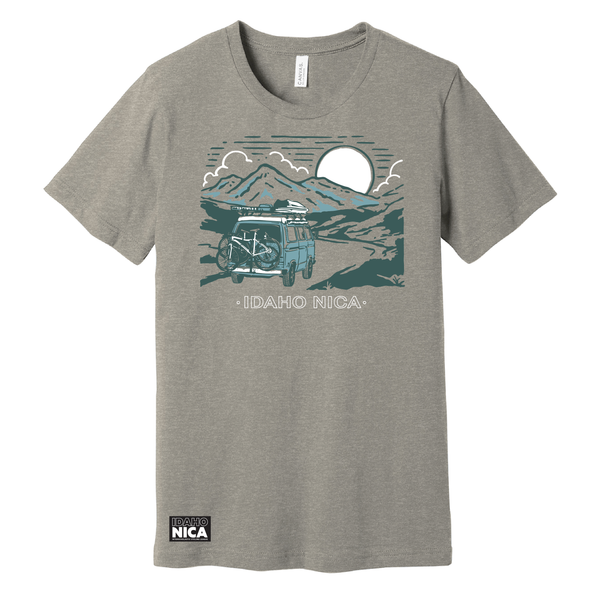Idaho NICA Camp and Ride Tees - Heather Stone