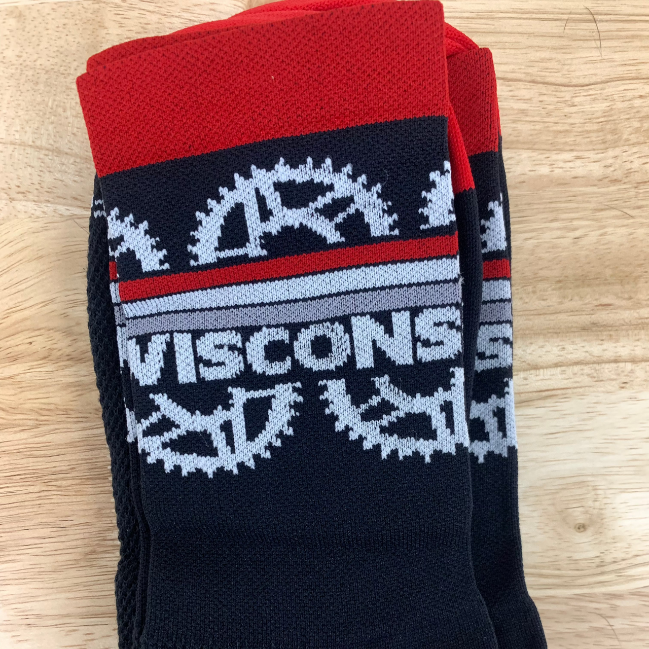 Wisconsin NICA Defeet Socks - Red Wheel