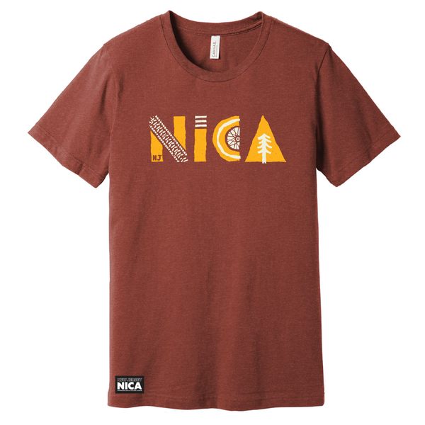 New Jersey NICA Spokes and Treads Tee - Heather Clay