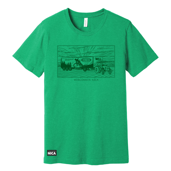 Wisconsin NICA Tractor Trailer Tees - Heather Green