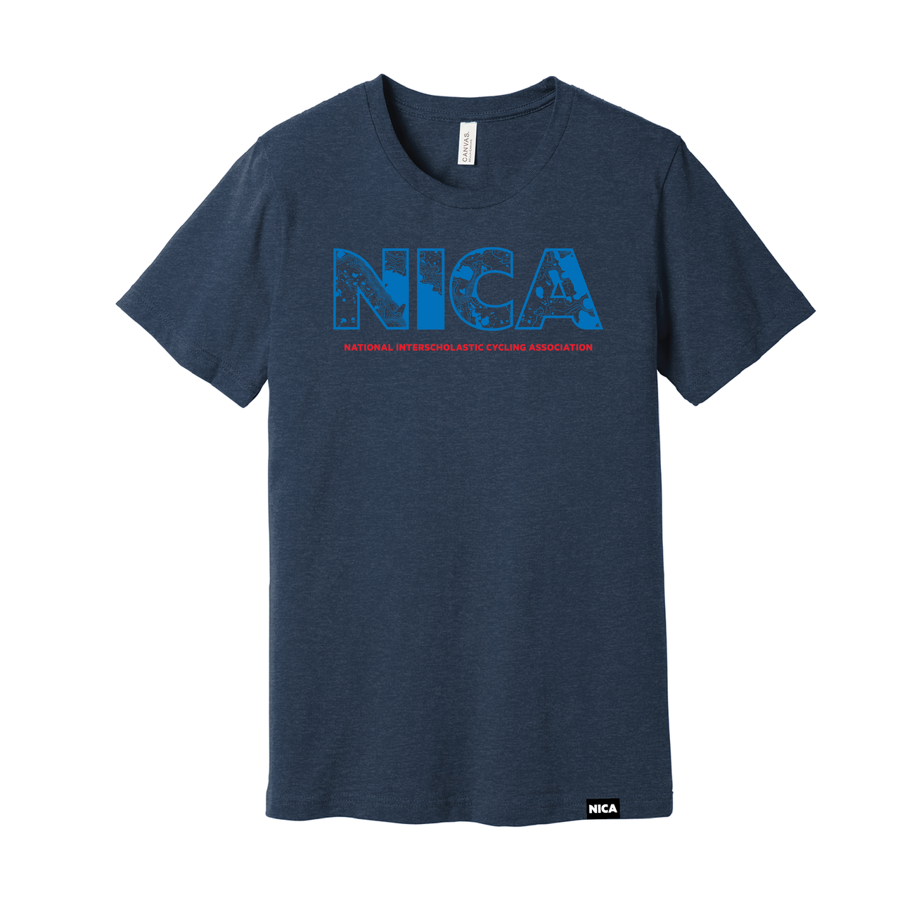 NICA Topography Tee - Heather Midnight Navy